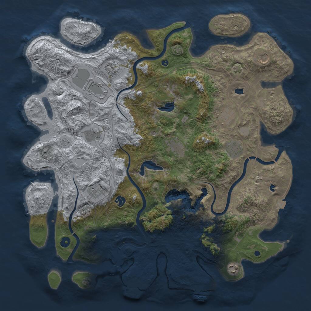 Rust Map: Procedural Map, Size: 4500, Seed: 899078738, 17 Monuments