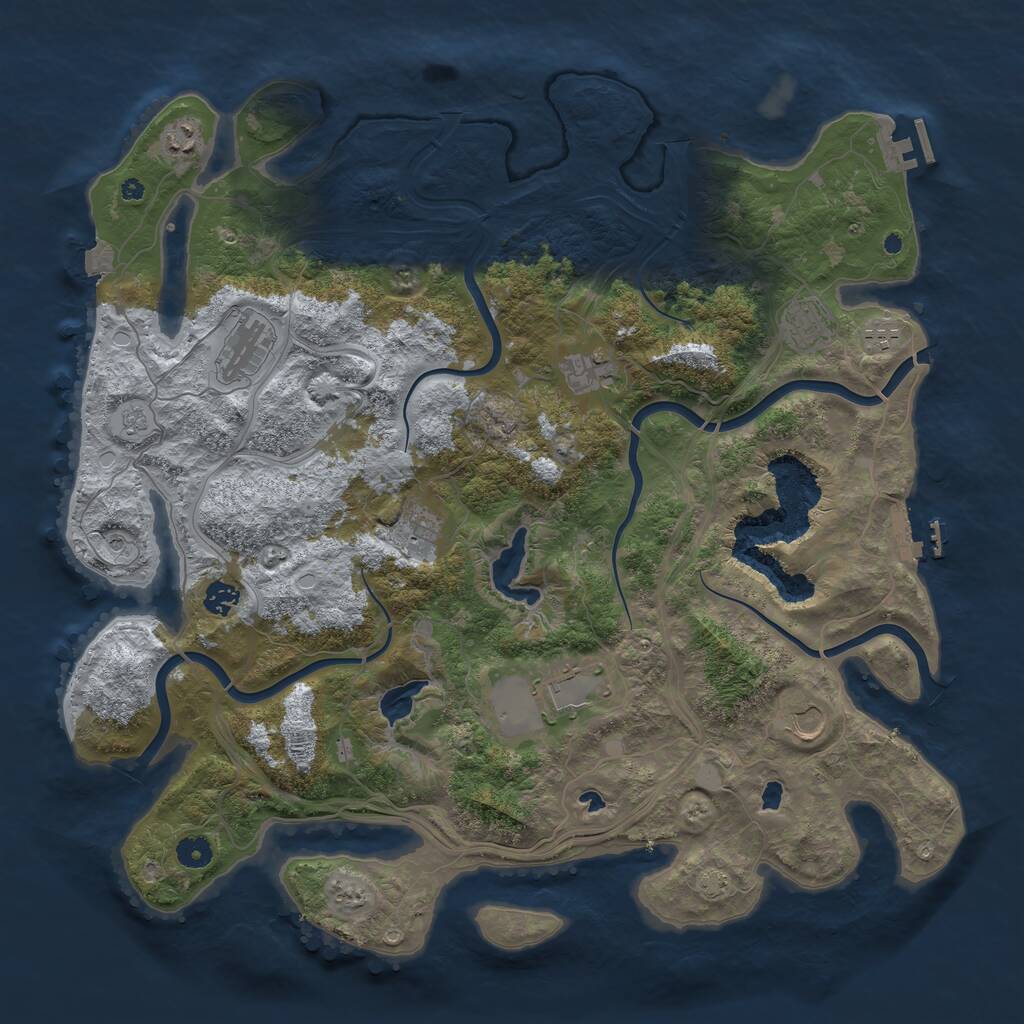 Rust Map: Procedural Map, Size: 4500, Seed: 2058057833, 15 Monuments