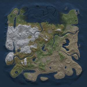 Thumbnail Rust Map: Procedural Map, Size: 4500, Seed: 2058057833, 15 Monuments
