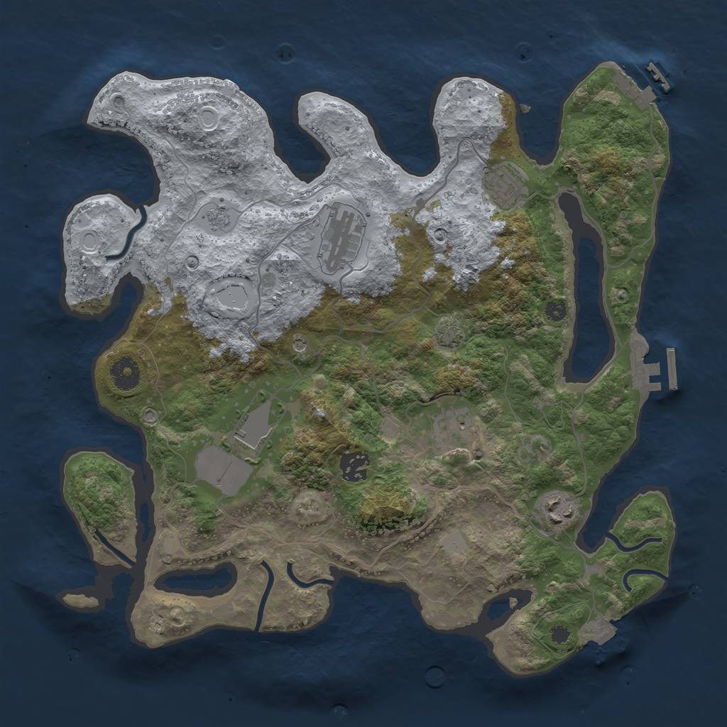 Rust Map: Procedural Map, Size: 3500, Seed: 1590152362, 14 Monuments