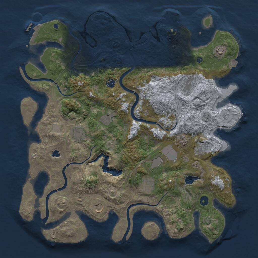 Rust Map: Procedural Map, Size: 4250, Seed: 1555209961, 16 Monuments