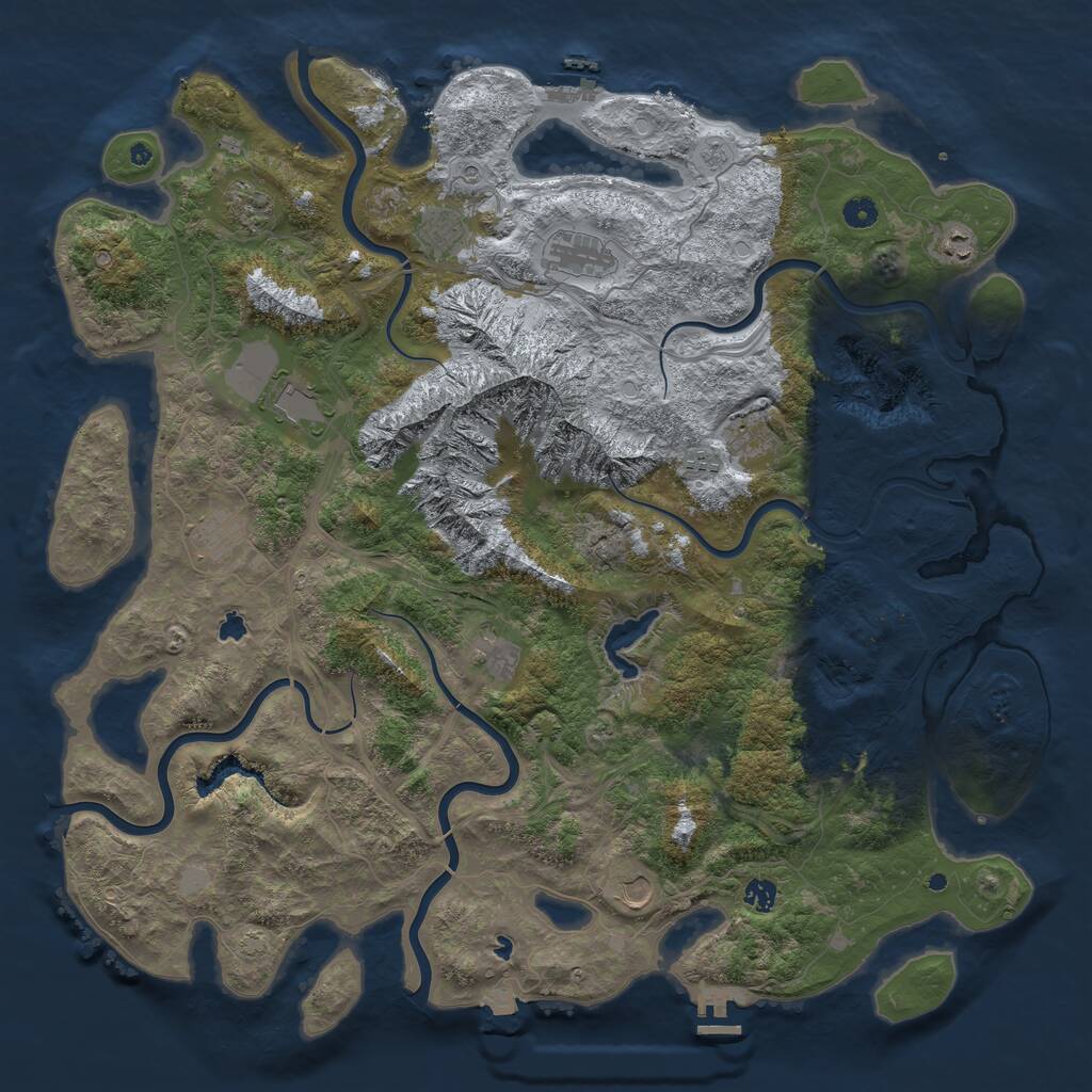 Rust Map: Procedural Map, Size: 5000, Seed: 1540375672, 17 Monuments