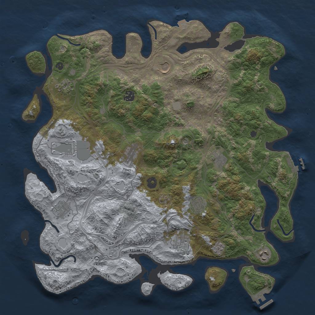 Rust Map: Procedural Map, Size: 4250, Seed: 1083148864, 19 Monuments