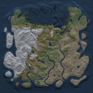 Thumbnail Rust Map: Procedural Map, Size: 4500, Seed: 122391088, 16 Monuments