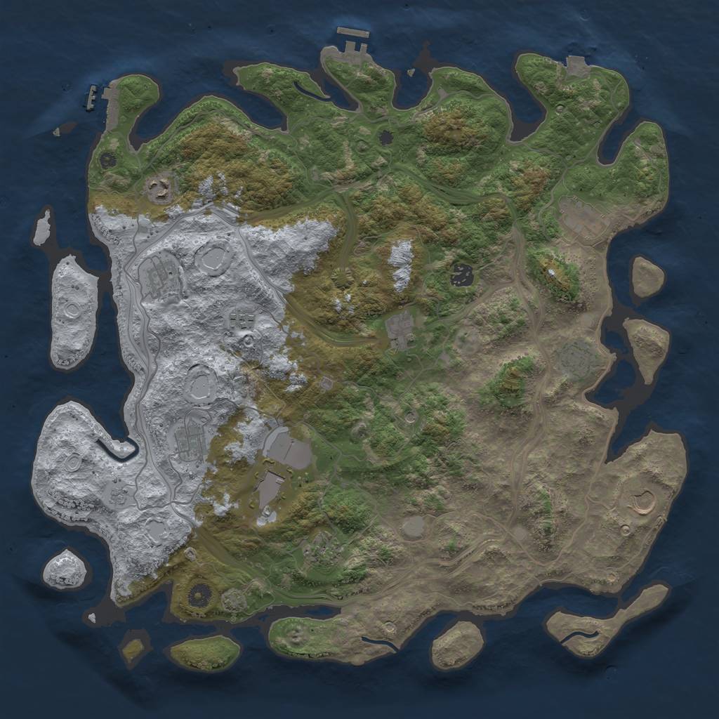 Rust Map: Procedural Map, Size: 4500, Seed: 122391088, 19 Monuments