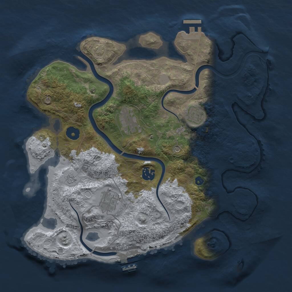 Rust Map: Procedural Map, Size: 3280, Seed: 468753735, 10 Monuments