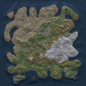 Thumbnail Rust Map: Procedural Map, Size: 4000, Seed: 1001816847, 19 Monuments