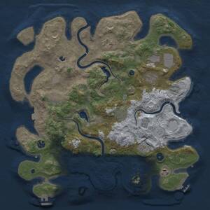 Thumbnail Rust Map: Procedural Map, Size: 4000, Seed: 1001816847, 16 Monuments