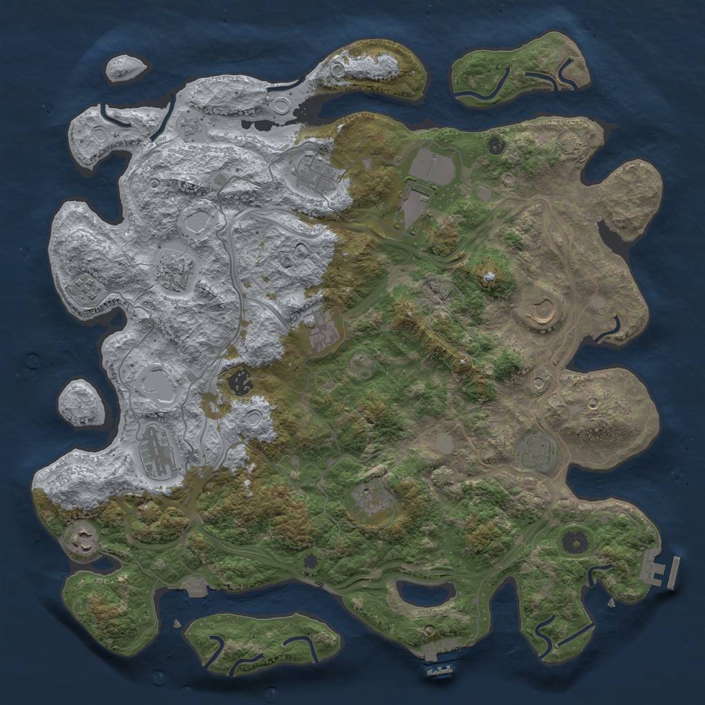 Rust Map: Procedural Map, Size: 4250, Seed: 409572910, 19 Monuments