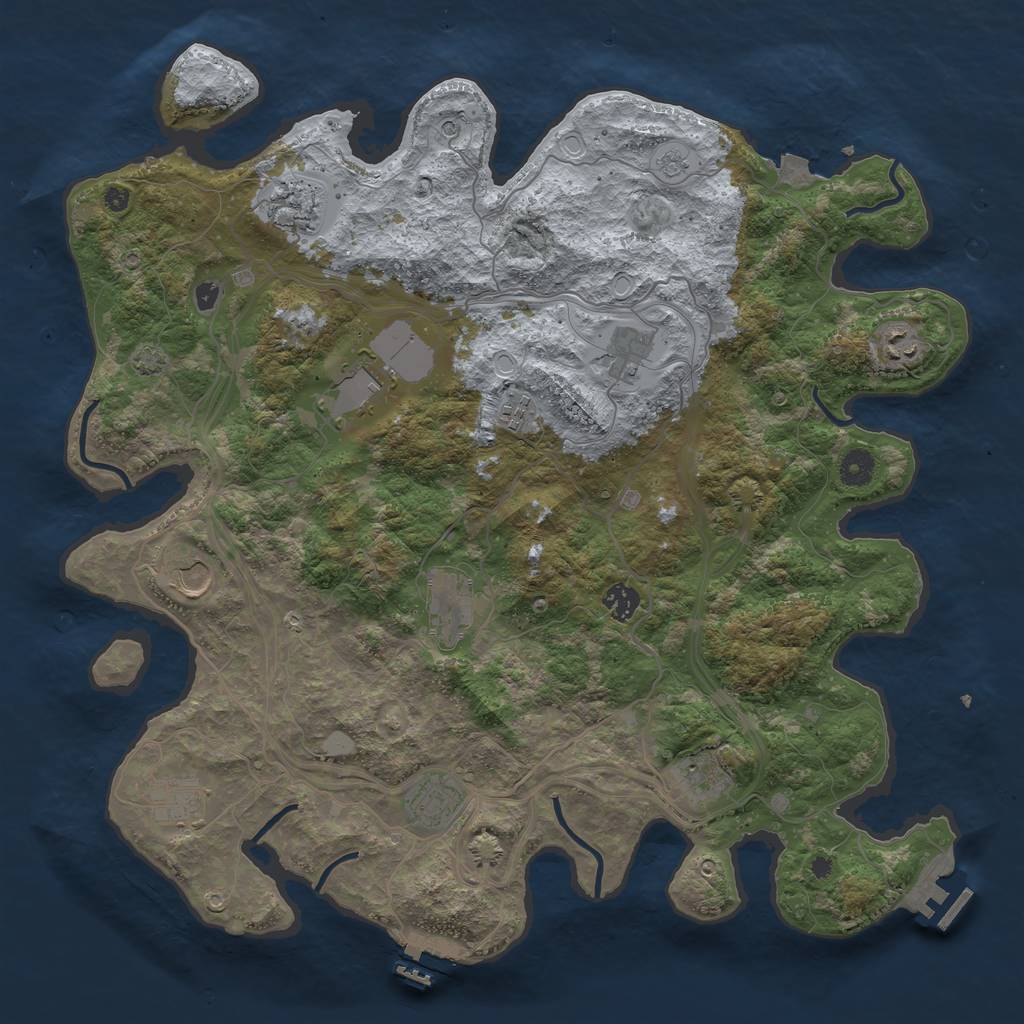 Rust Map: Procedural Map, Size: 4250, Seed: 2090991205, 19 Monuments