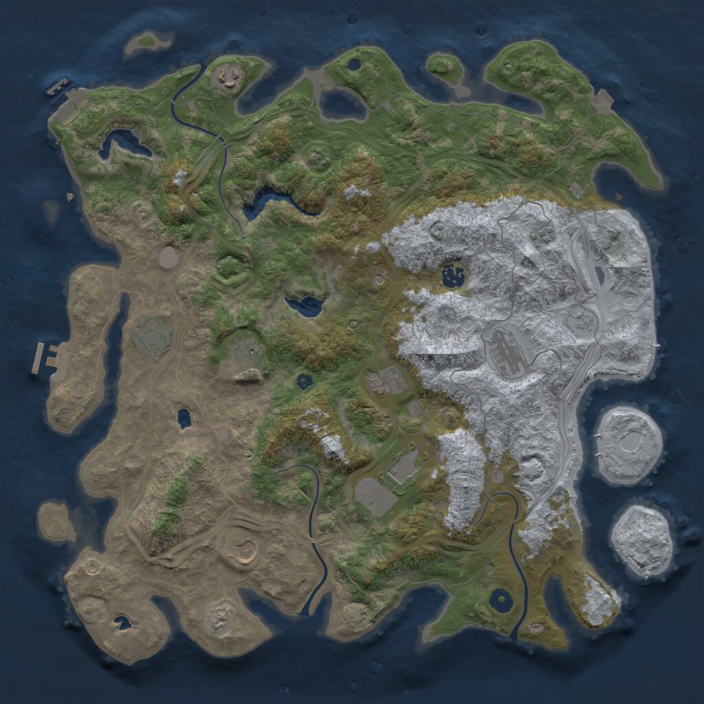 Rust Map: Procedural Map, Size: 4500, Seed: 800007843, 15 Monuments