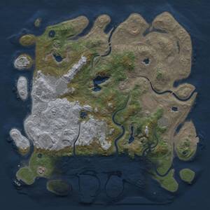 Thumbnail Rust Map: Procedural Map, Size: 4500, Seed: 121429894, 15 Monuments