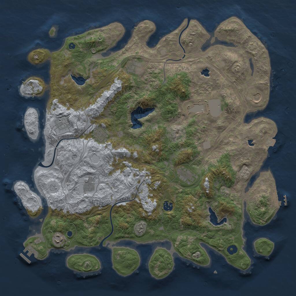 Rust Map: Procedural Map, Size: 4500, Seed: 121429894, 16 Monuments