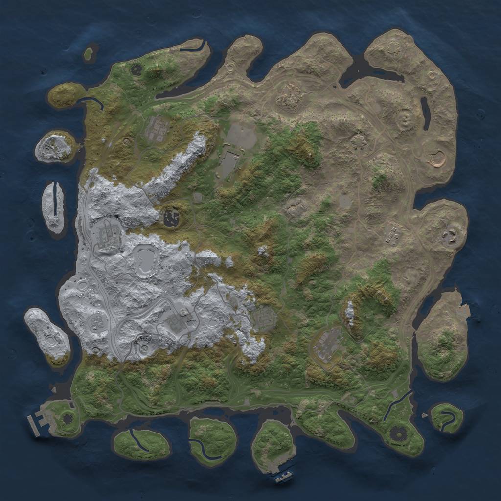 Rust Map: Procedural Map, Size: 4500, Seed: 121429894, 19 Monuments