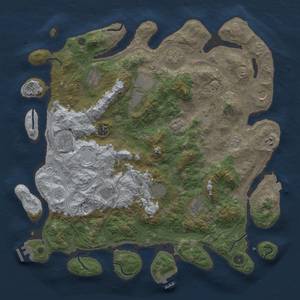 Thumbnail Rust Map: Procedural Map, Size: 4500, Seed: 121429894, 19 Monuments