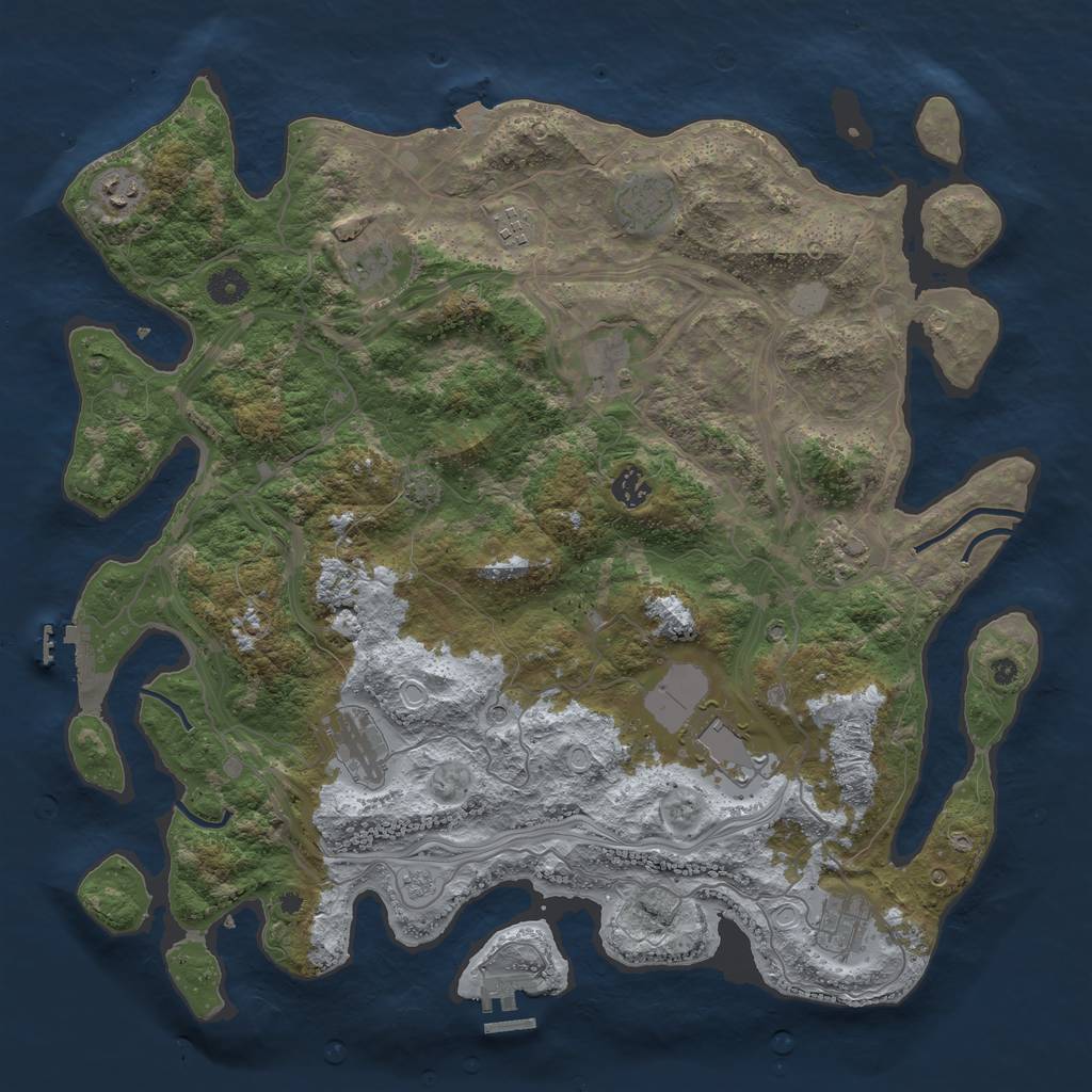 Rust Map: Procedural Map, Size: 4250, Seed: 472834, 18 Monuments