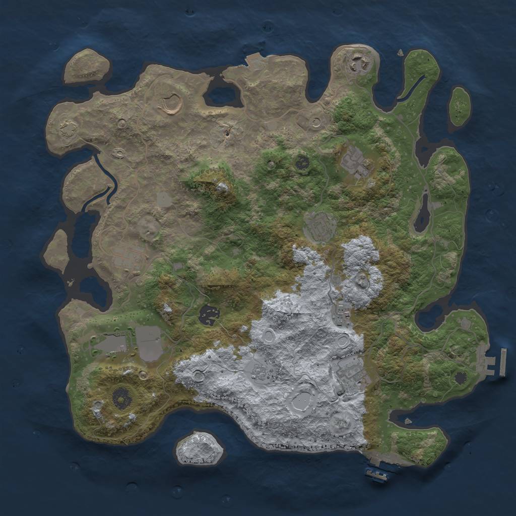 Rust Map: Procedural Map, Size: 3750, Seed: 146914819, 17 Monuments