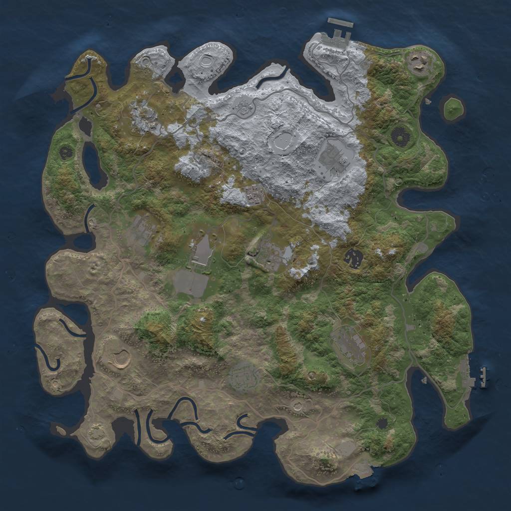 Rust Map: Procedural Map, Size: 4000, Seed: 1095876521, 19 Monuments