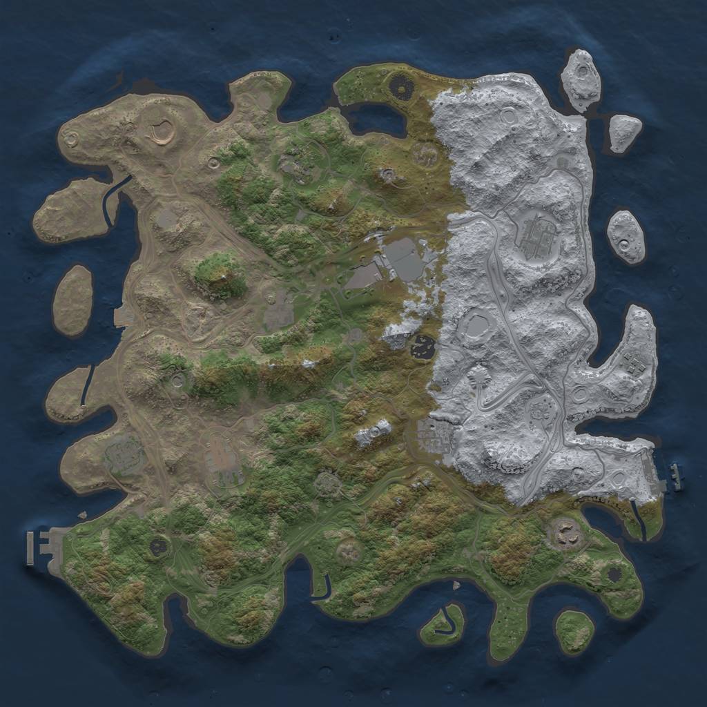 Rust Map: Procedural Map, Size: 4250, Seed: 938730351, 19 Monuments