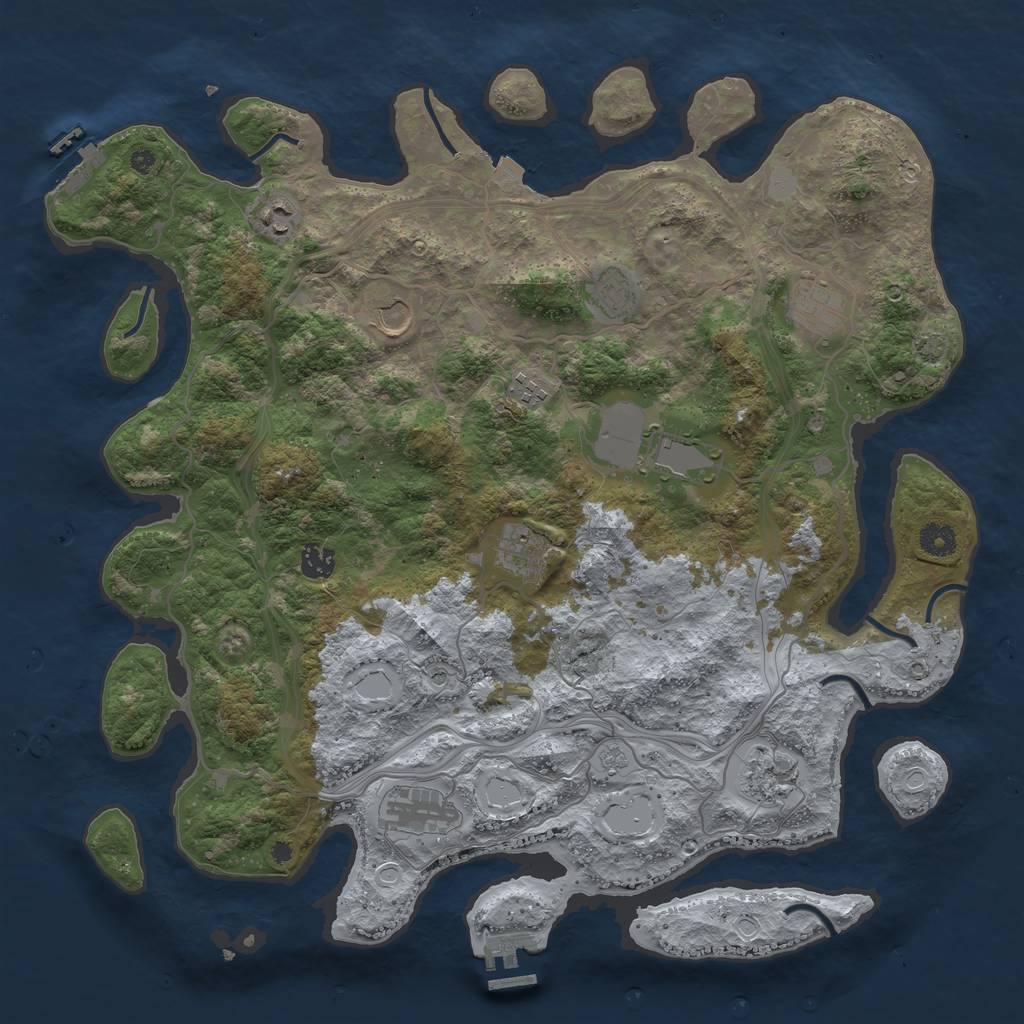 Rust Map: Procedural Map, Size: 4250, Seed: 1475988060, 18 Monuments