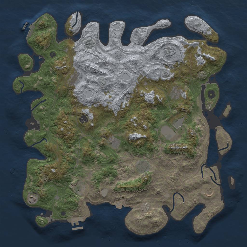 Rust Map: Procedural Map, Size: 4510, Seed: 705, 19 Monuments