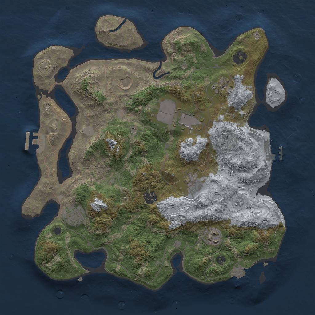 Rust Map: Procedural Map, Size: 3500, Seed: 32456606, 15 Monuments