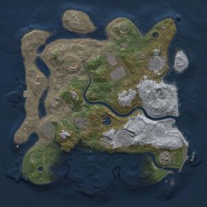 Thumbnail Rust Map: Procedural Map, Size: 3500, Seed: 32456606, 15 Monuments