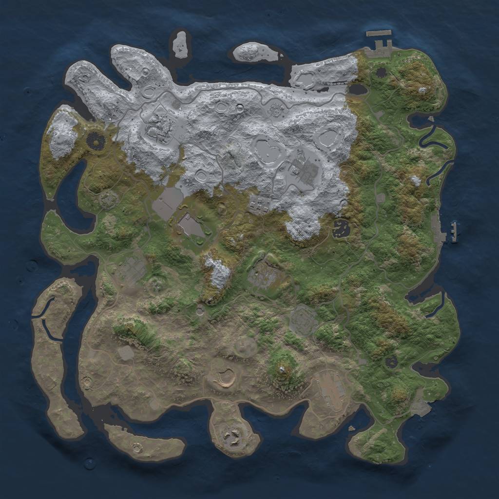 Rust Map: Procedural Map, Size: 4000, Seed: 1878896039, 19 Monuments