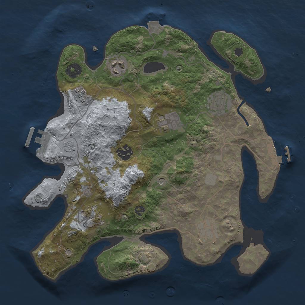 Rust Map: Procedural Map, Size: 3000, Seed: 468213122, 15 Monuments