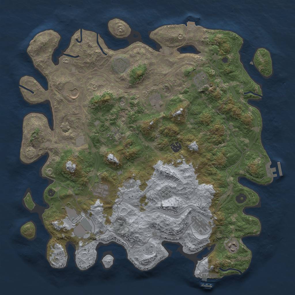 Rust Map: Procedural Map, Size: 4250, Seed: 1143124725, 19 Monuments