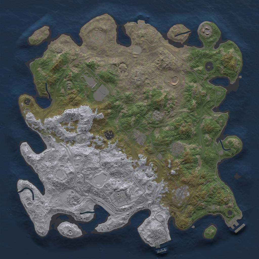 Rust Map: Procedural Map, Size: 4250, Seed: 1639121452, 19 Monuments