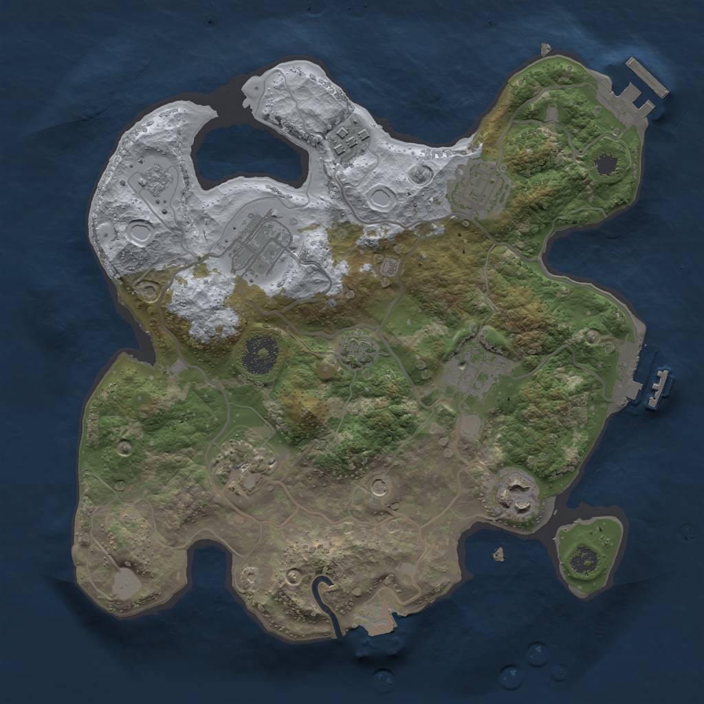 Rust Map: Procedural Map, Size: 2750, Seed: 411659474, 14 Monuments