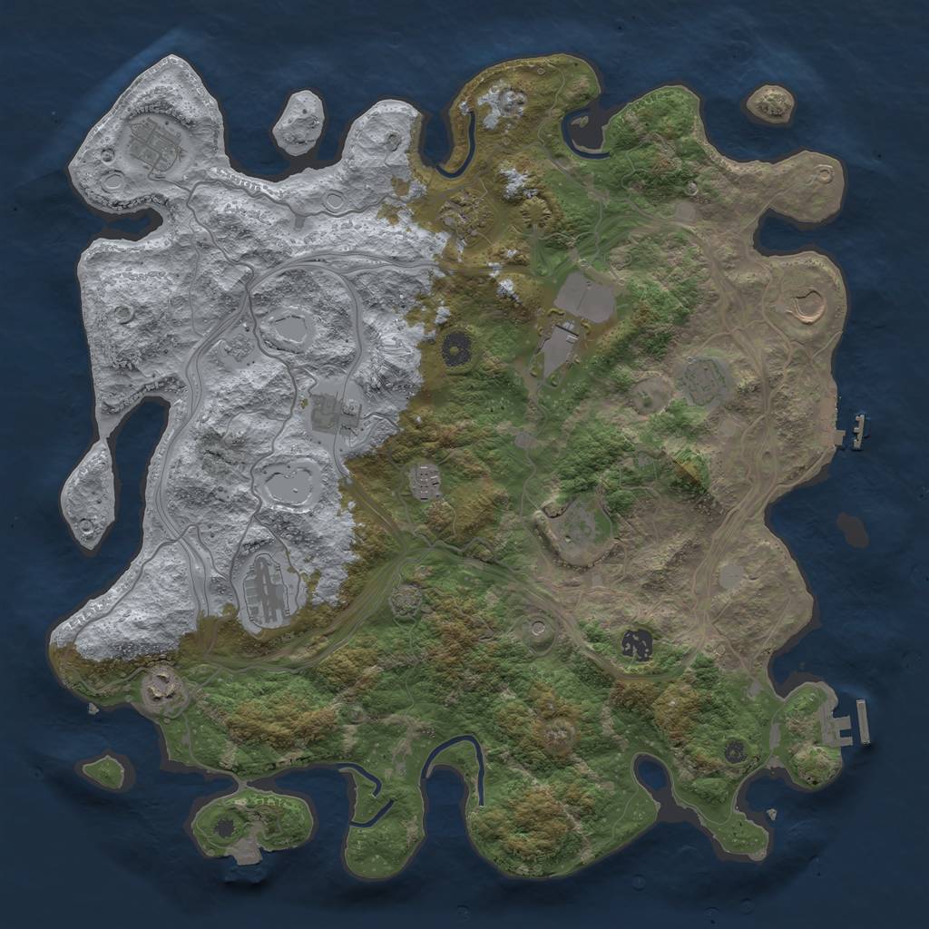 Rust Map: Procedural Map, Size: 4250, Seed: 871306014, 19 Monuments