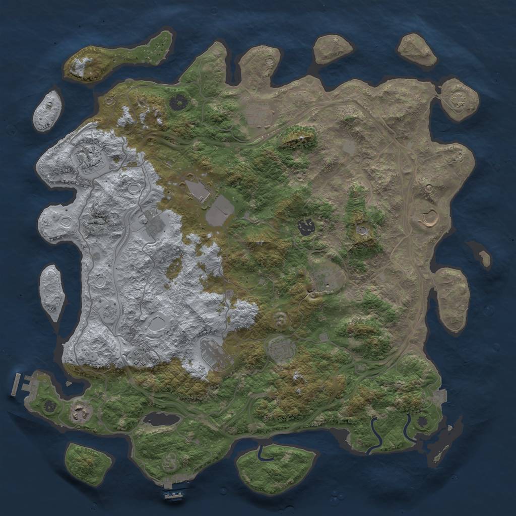 Rust Map: Procedural Map, Size: 4500, Seed: 1757222082, 19 Monuments