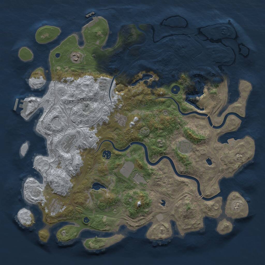 Rust Map: Procedural Map, Size: 4500, Seed: 340384787, 14 Monuments