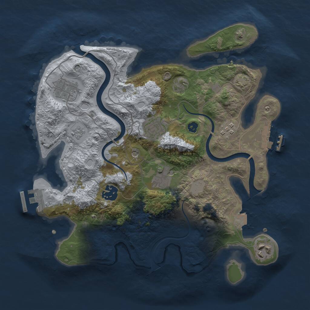 Rust Map: Procedural Map, Size: 3000, Seed: 6208, 12 Monuments