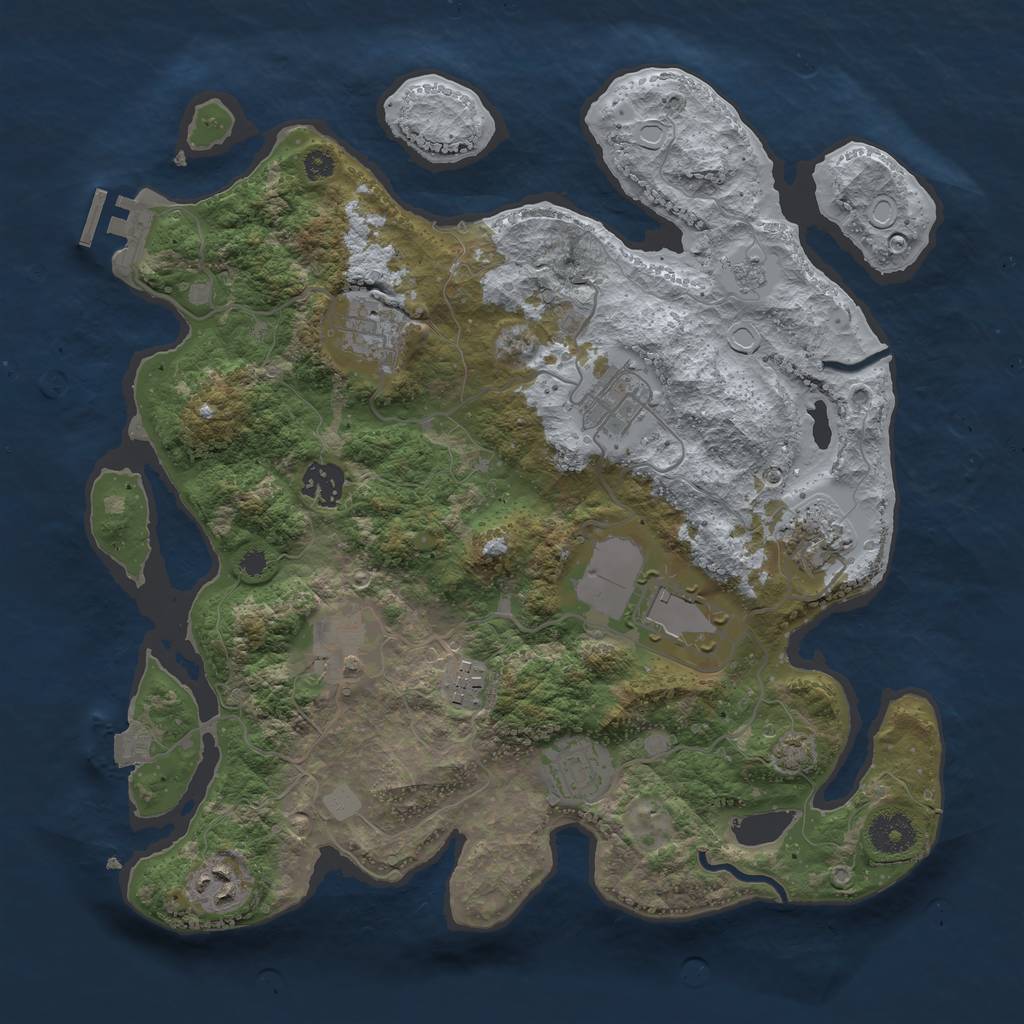 Rust Map: Procedural Map, Size: 3500, Seed: 708419695, 15 Monuments