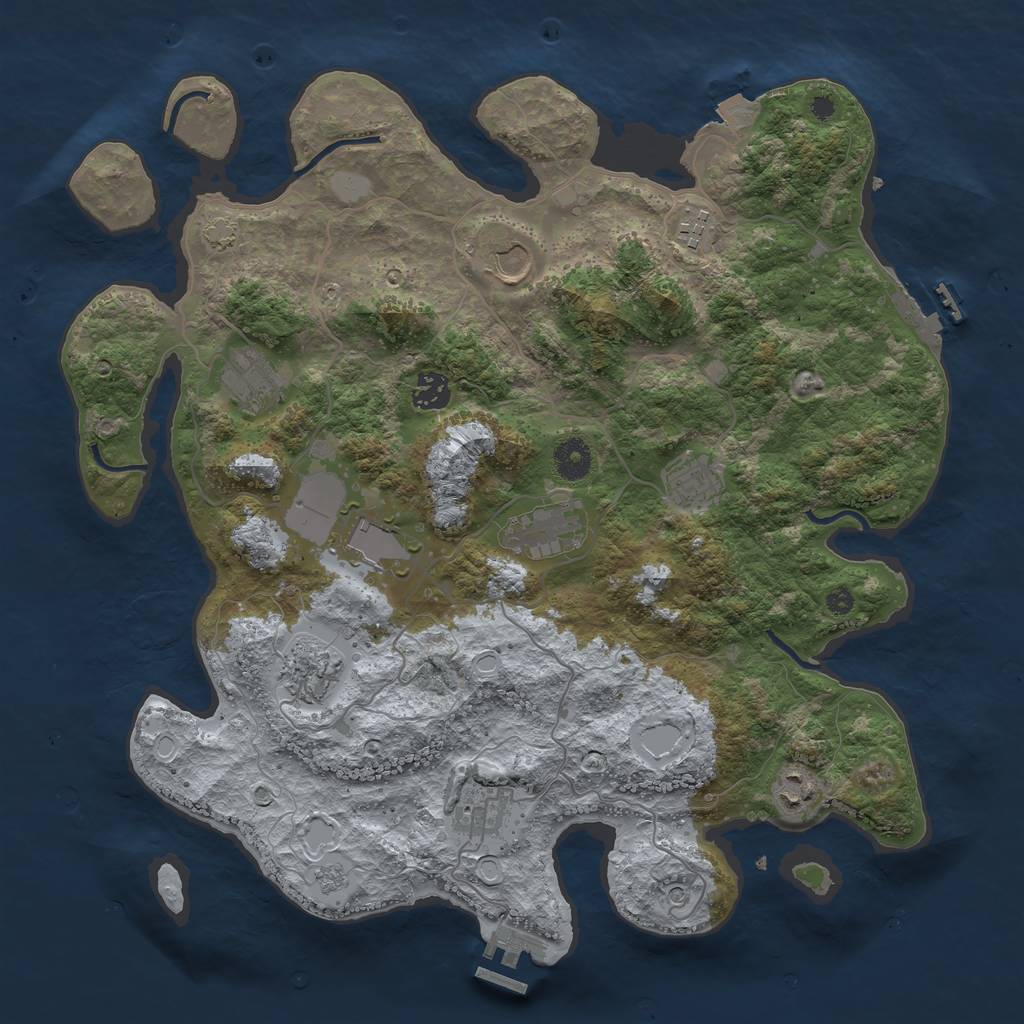 Rust Map: Procedural Map, Size: 3875, Seed: 6738, 18 Monuments