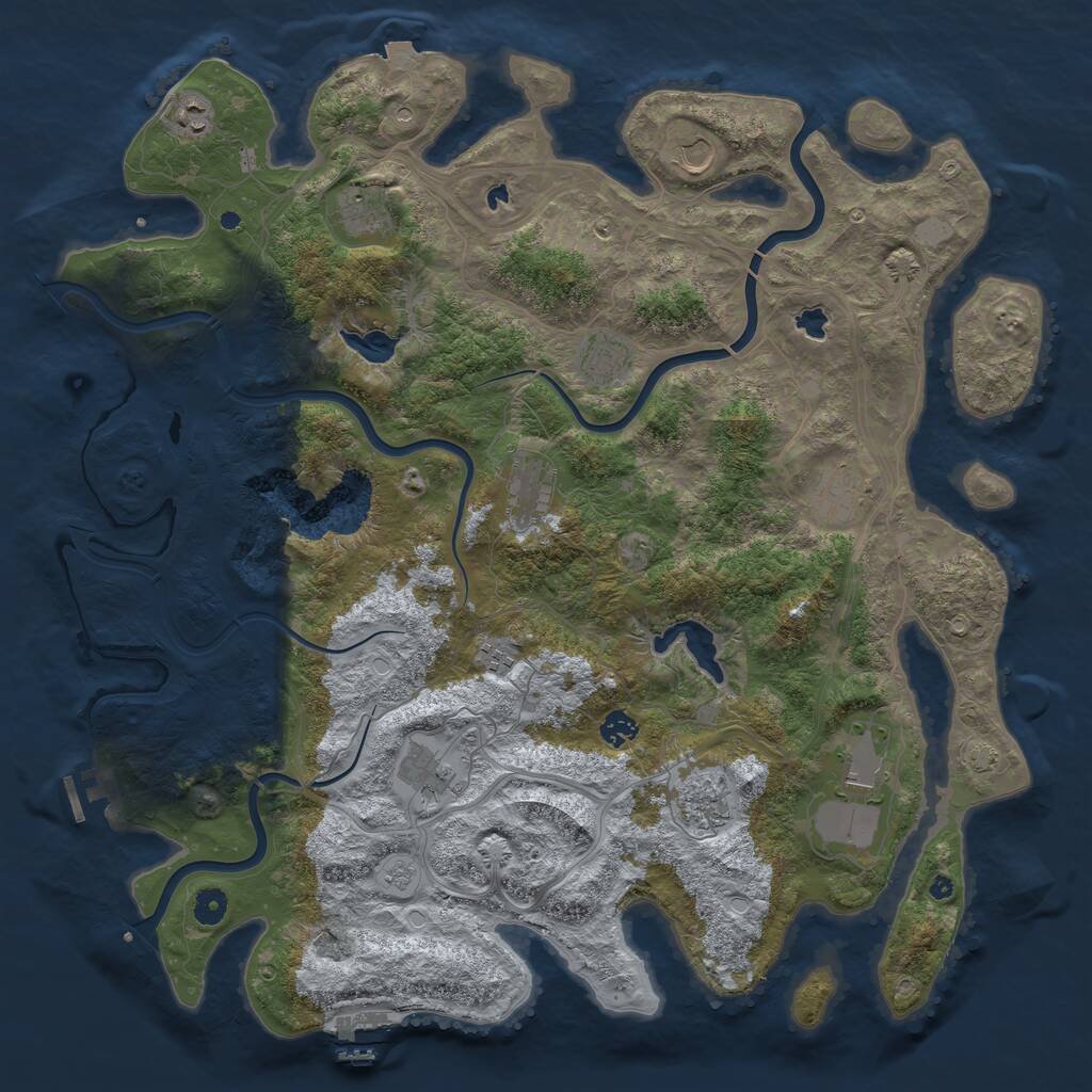Rust Map: Procedural Map, Size: 4629, Seed: 468480440, 17 Monuments