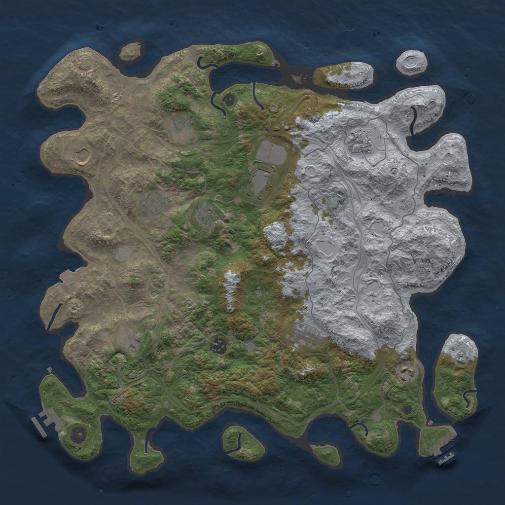 Rust Map: Procedural Map, Size: 4500, Seed: 1634813013, 19 Monuments