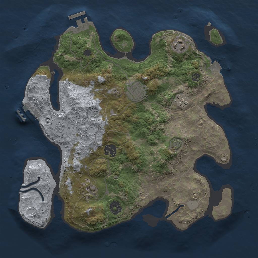 Rust Map: Procedural Map, Size: 3000, Seed: 1753563528, 13 Monuments