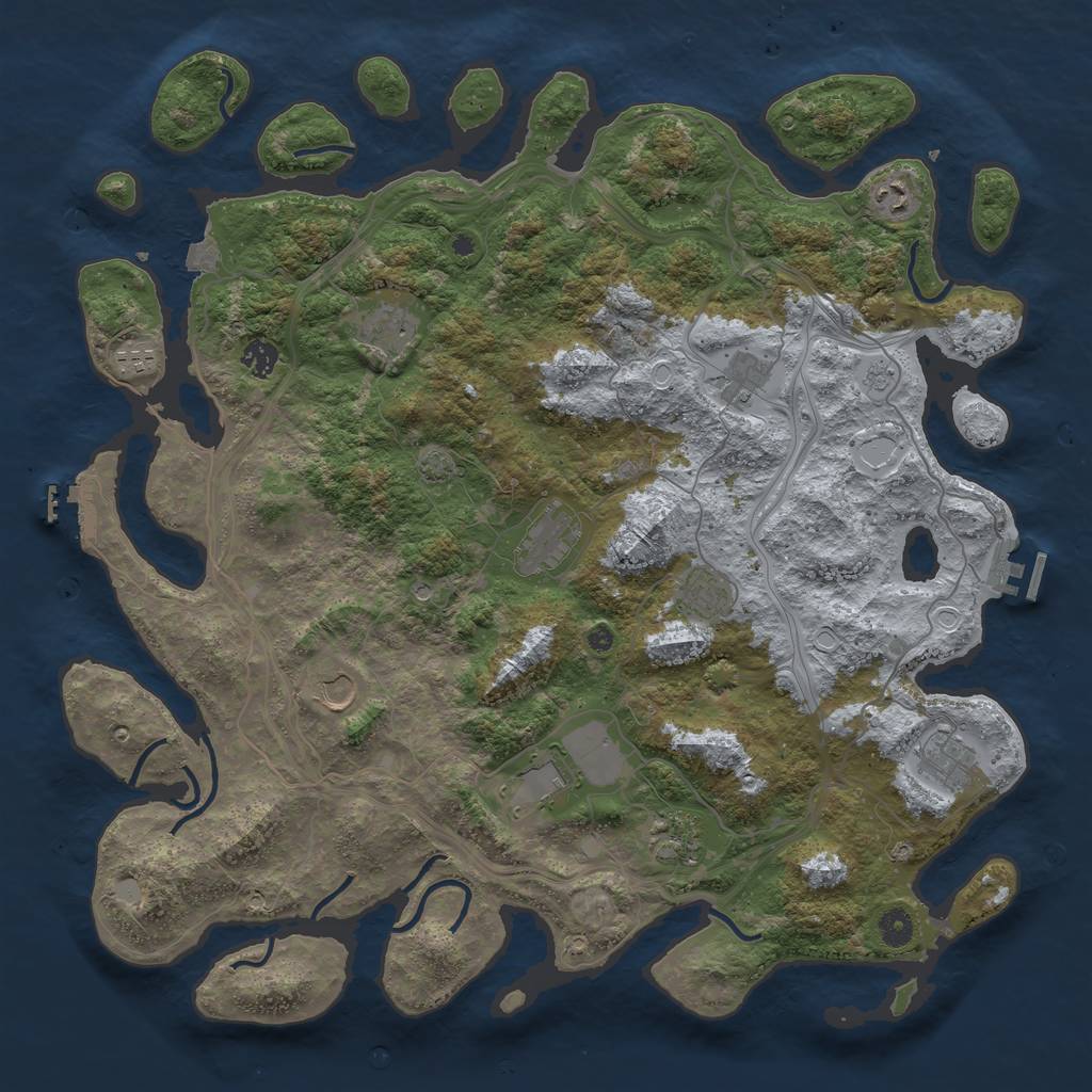 Rust Map: Procedural Map, Size: 4500, Seed: 336433471, 19 Monuments