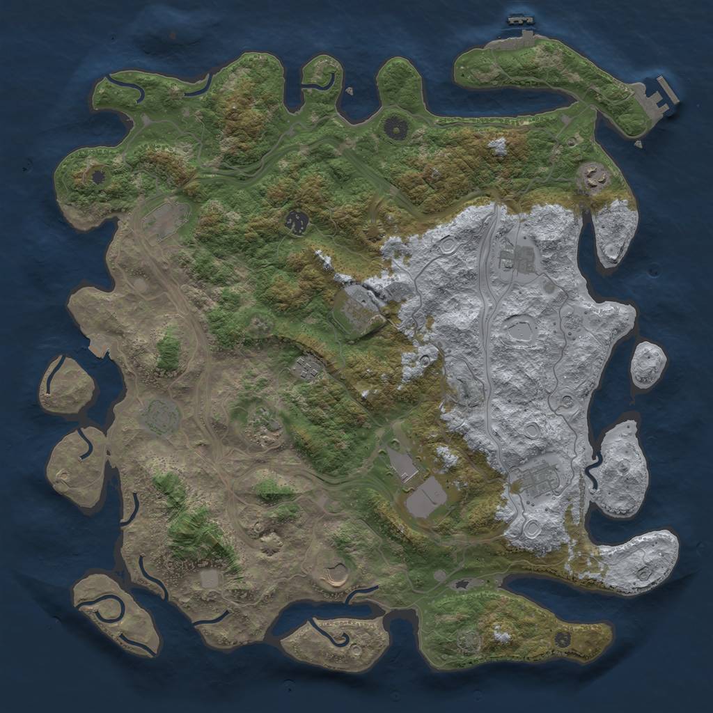 Rust Map: Procedural Map, Size: 4500, Seed: 1814520103, 19 Monuments