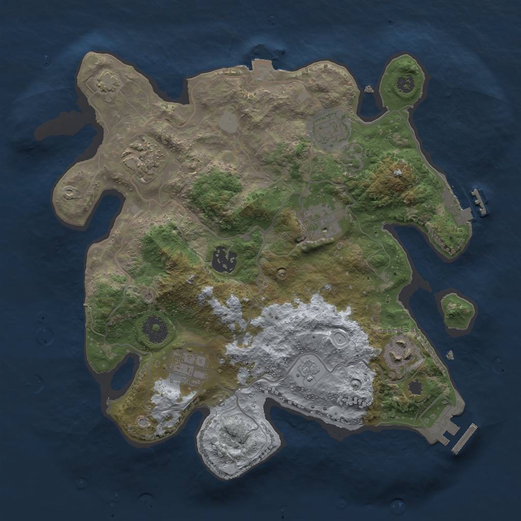 Rust Map: Procedural Map, Size: 3000, Seed: 2138365336, 13 Monuments