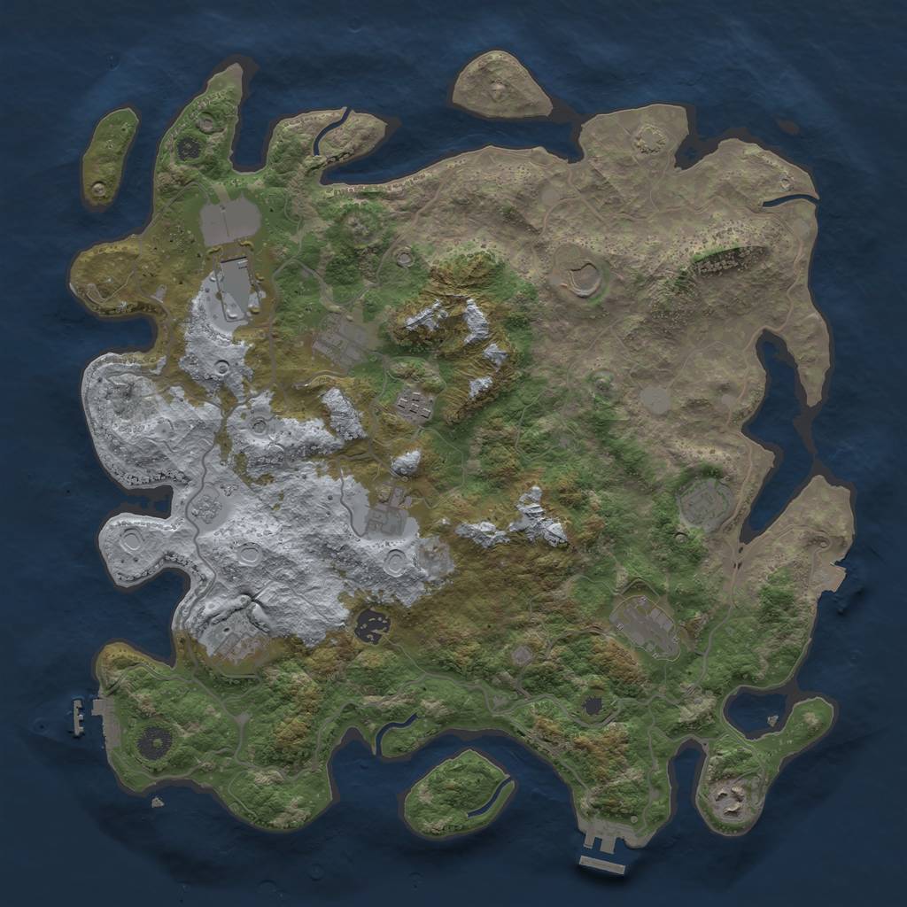 Rust Map: Procedural Map, Size: 4000, Seed: 3259178, 18 Monuments