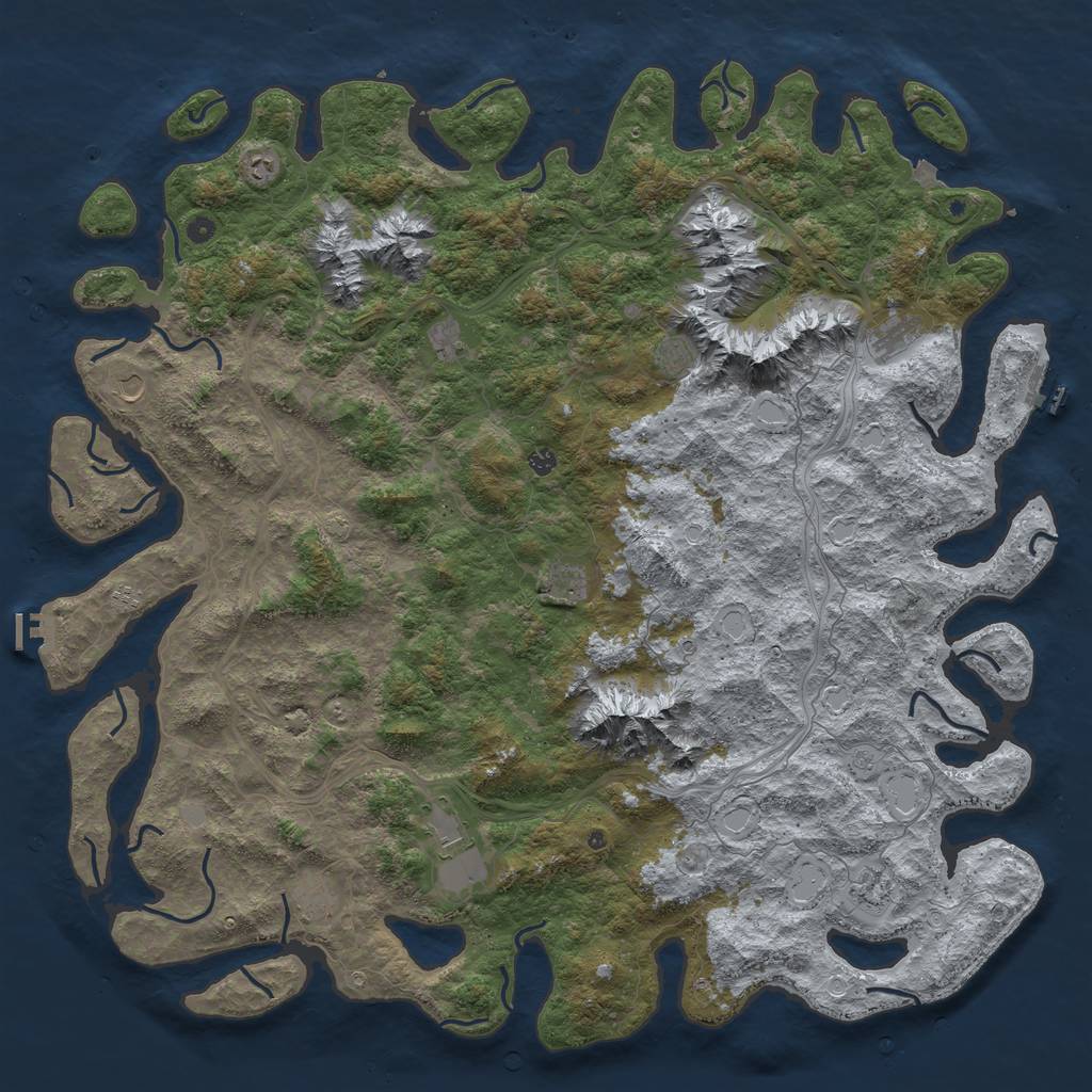 Rust Map: Procedural Map, Size: 6000, Seed: 61461681, 19 Monuments