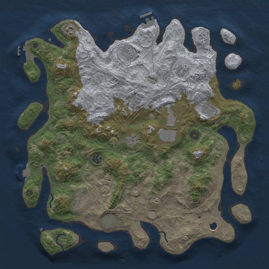 Rust Map: Procedural Map, Size: 4250, Seed: 506907074, 19 Monuments