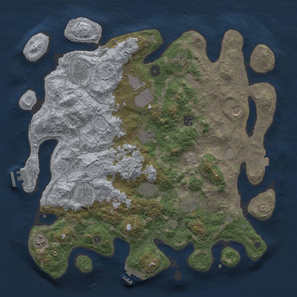 Rust Map: Procedural Map, Size: 4096, Seed: 808245642, 19 Monuments