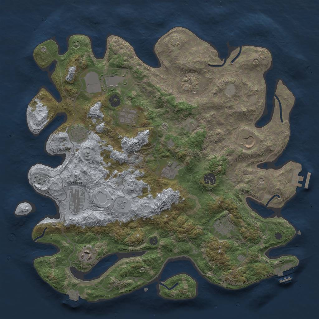 Rust Map: Procedural Map, Size: 4000, Seed: 49906875, 19 Monuments