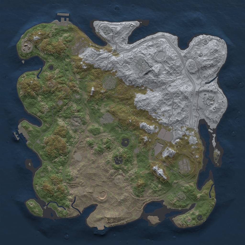 Rust Map: Procedural Map, Size: 4250, Seed: 1274256930, 19 Monuments